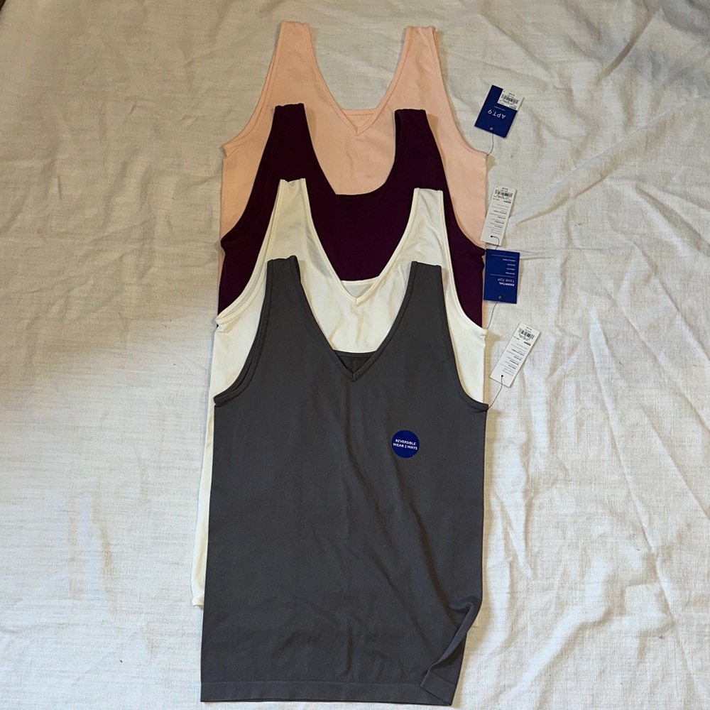 NWT Apt. 9 Women's Reversible Tank Tops - Cream, Purple, Gray, Pink